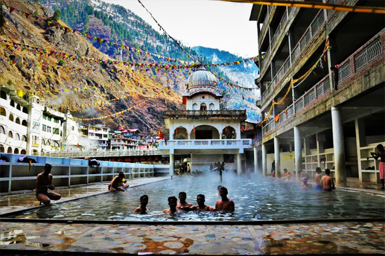 A Dip in the Hot Spring in Manikaran